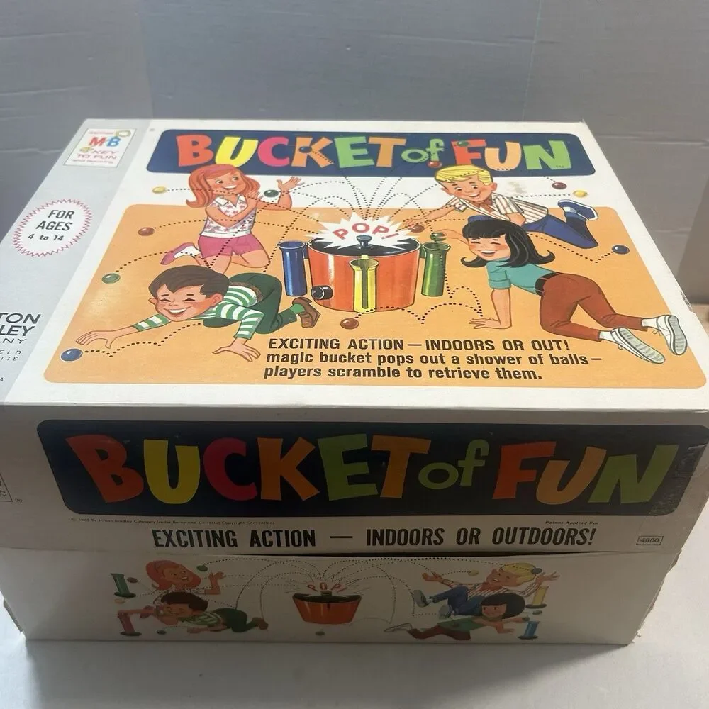 Vintage 1968 Milton Bradley Bucket of Fun Game Complete Tested Works in Box